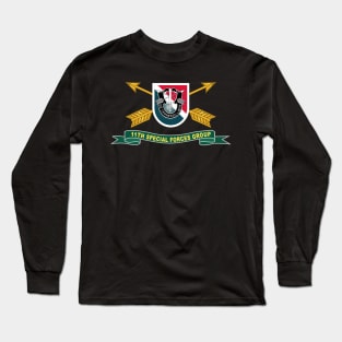 11th Special Forces Group - Flash w Br - Ribbon X 300 Long Sleeve T-Shirt